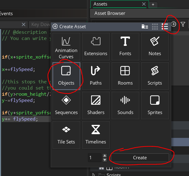 create object in gamemaker studio