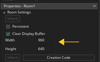 gamemaker room size properties