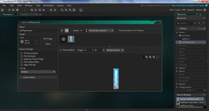 player lazer shoot gamemaker studio